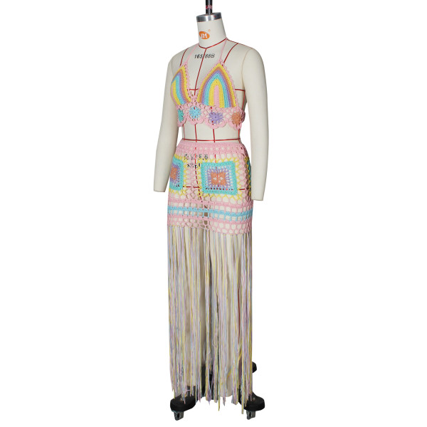 Hand crocheted colorful see-through beach blouse fashion suit Z072