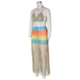 Handmade crocheted tassel casual suit swimsuit coverall Z074