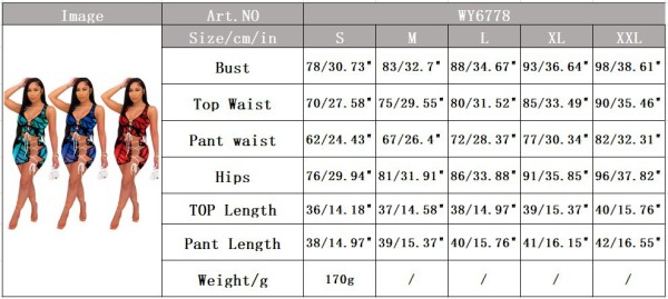 Fashion sexy printed umbilical vest sleeveless skirt suit with tie stitching WY6778