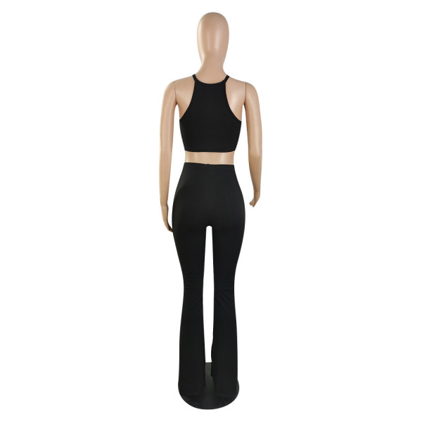 Two-piece fashion new pleated lace-up vest p8587
