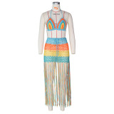 Handmade crocheted tassel casual suit swimsuit coverall Z074