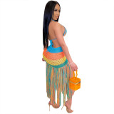Handmade crocheted tassel casual suit swimsuit coverall Z074
