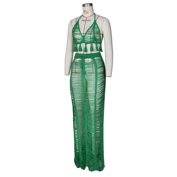 Women's sexy see-through fringed knitted beach skirt cover Z0104
