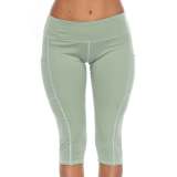 New style yoga pants solid color peach hip tight-fitting slimming sports seven-point side pocket quick-drying fitness women's pants 593472933285-1