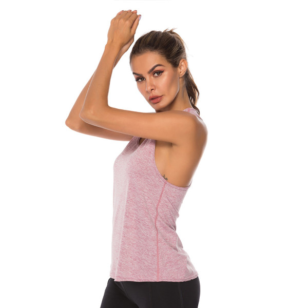 Quick-drying sports vest basic cationic fitness training yoga off-shoulder U-neck vest 590176238022-1