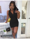 Sexy solid color dress A8347
