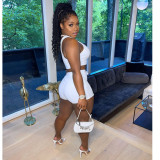 Women's solid color umbilical sling sports two-piece suit CN0145