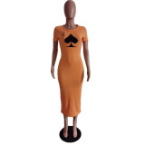 Printed dress W0012