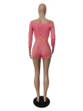 Ladies high stretch fabric one-shoulder overalls two-piece suit YM134