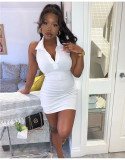 Sexy solid color dress A8347