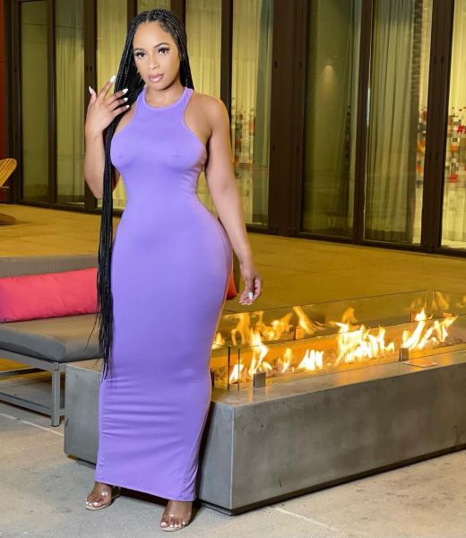 Fashion strapless sleeveless solid color dress dress A8352