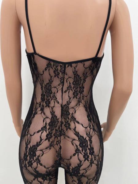 Sexy nightclub lace ruffled big flared jumpsuit YX9286