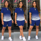 Classic fashion casual gradient solid color two-piece suit M1106
