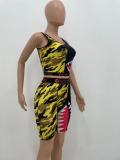 Sexy fashion printed letter camouflage swimsuit two-piece suit YX9282