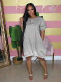 Classic casual gradient solid color dress M1113