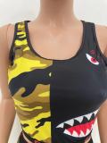 Sexy fashion printed letter camouflage swimsuit two-piece suit YX9282