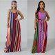 Strapless back striped loose dress M1042