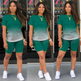 Classic fashion casual gradient solid color two-piece suit M1106