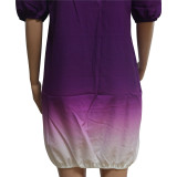 Classic casual gradient solid color dress M1113