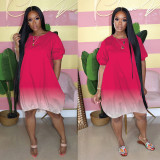 Classic casual gradient solid color dress M1113