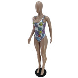 Fashion printing colorful sexy one-piece swimsuit BN7188