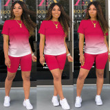 Classic fashion casual gradient solid color two-piece suit M1106