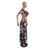 Classic floral hot sale two-piece dress M482