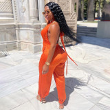 Solid color slim-fit bodice jumpsuit QS51010