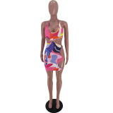 Digital Print Halter Sexy Fashion Casual Dress AC8263