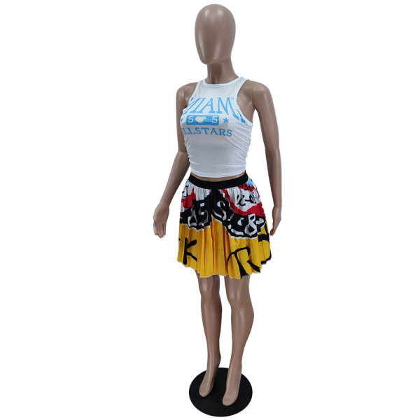Waist rubber band pleating craft casual tight-fitting simple vest BN7177