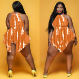 Printed fake two piece pants skirt Y1326