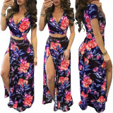 Classic floral hot sale two-piece dress M482