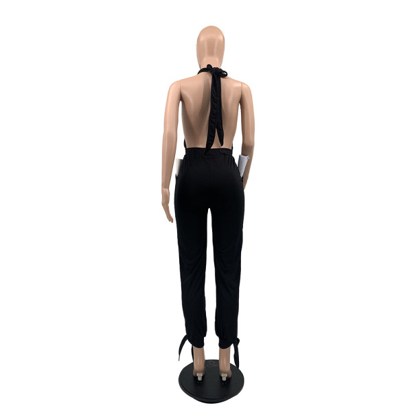 Solid color slim-fit bodice jumpsuit QS51010