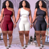 Fashion mesh splicing sports and leisure two-piece shorts suit HT6073