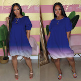 Classic casual gradient solid color dress M1113