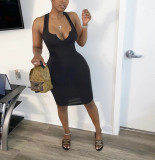 Women's sexy deep V vest dress YX9213