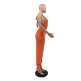 Solid color slim-fit bodice jumpsuit QS51010