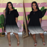 Classic casual gradient solid color dress M1113