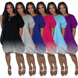 Classic casual gradient solid color dress M1113