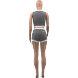 Polyester pit stripe sports suit QS5092