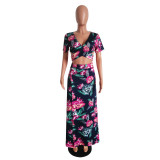 Classic floral hot sale two-piece dress M482