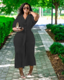 Temperament commuting, solid color wide-legged leisure two-piece suit PQ8656