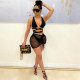 Hollow tube top bag hip drawstring three-piece bikini SZ8130