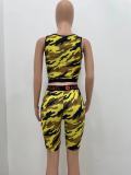 Sexy fashion printed letter camouflage swimsuit two-piece suit YX9282