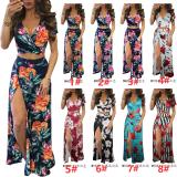 Classic floral hot sale two-piece dress M482