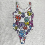 Fashion printing colorful sexy one-piece swimsuit BN7188