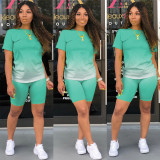 Classic fashion casual gradient solid color two-piece suit M1106