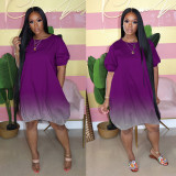 Classic casual gradient solid color dress M1113