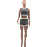 Polyester pit stripe sports suit QS5092
