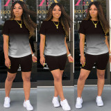 Classic fashion casual gradient solid color two-piece suit M1106